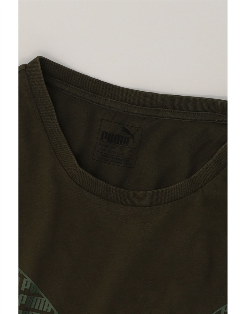 PUMA Mens Graphic T-Shirt Top Large Green Cotton Vintage Puma and Second-Hand Puma from Messina Hembry 