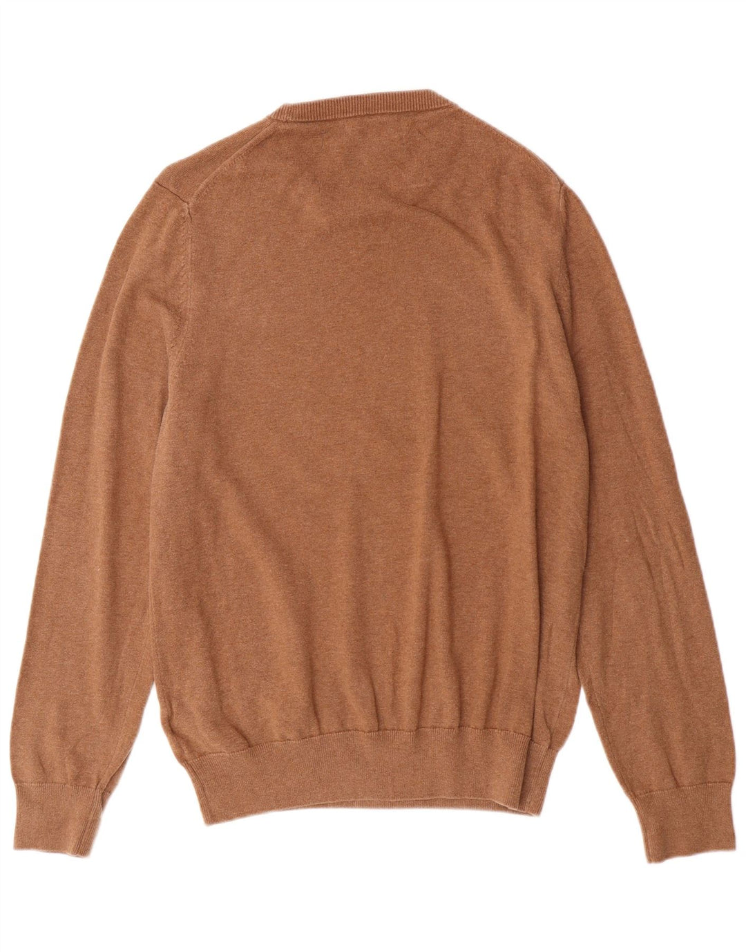 Marks & Spencer Mens Crew Neck Jumper Sweater Medium Brown Cotton