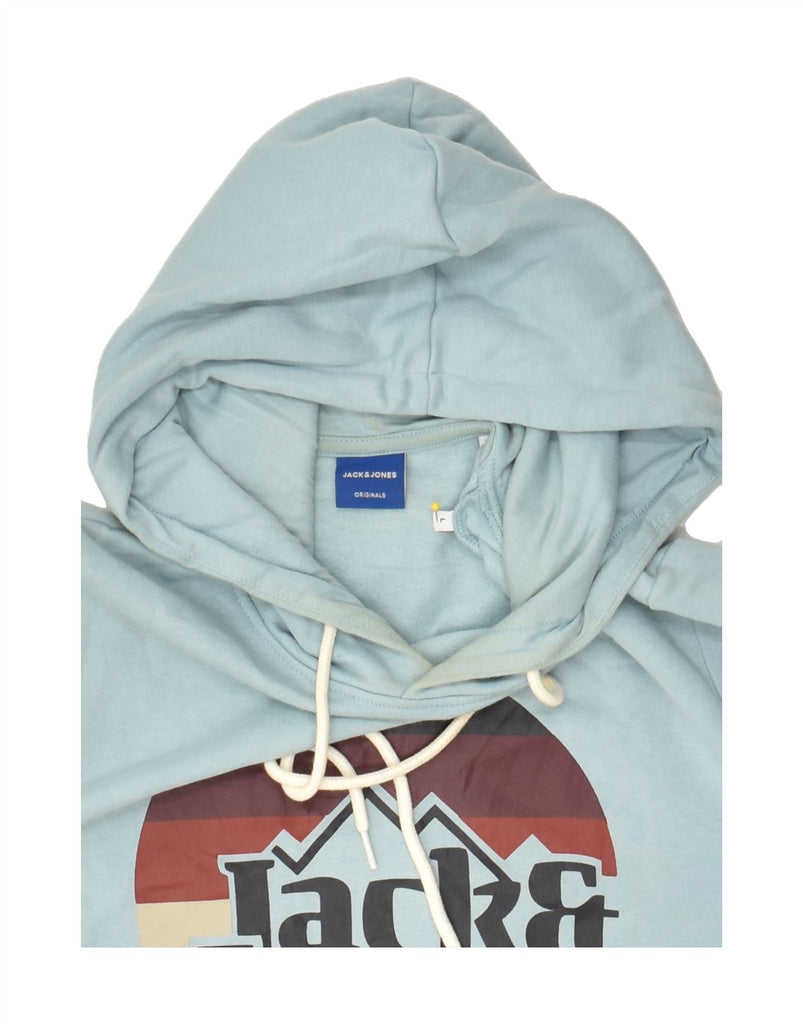 JACK & JONES Mens Graphic Hoodie Jumper Large Blue Cotton | Vintage Jack & Jones | Thrift | Second-Hand Jack & Jones | Used Clothing | Messina Hembry 