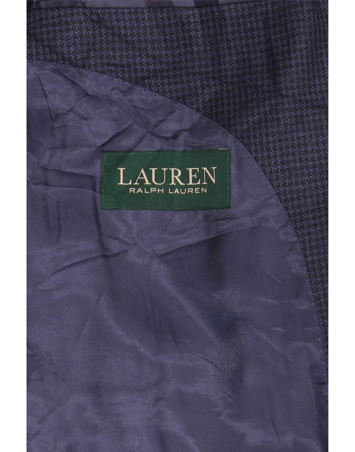 Ralph Lauren Mens 2 Button Blazer Jacket UK 38 Medium Navy Blue Houndstooth