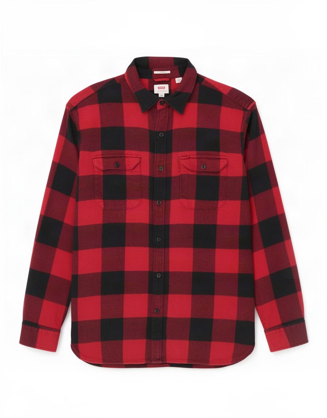 Levi's Mens Flannel Shirt Large Red Gingham Cotton