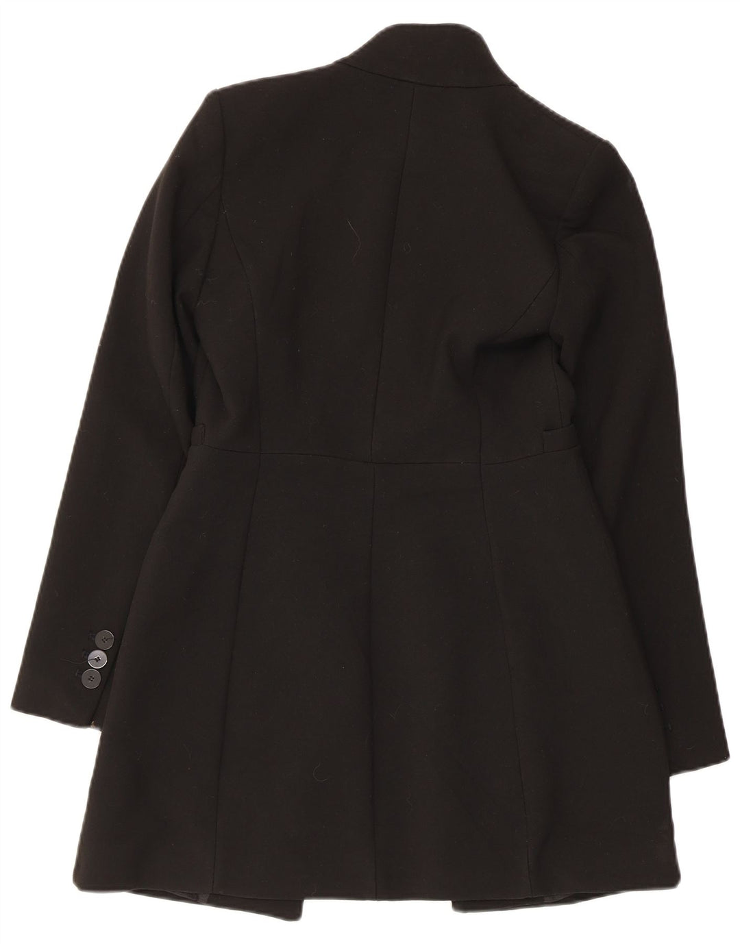 Zara Womens Open Overcoat UK 6 XS Black Polyester