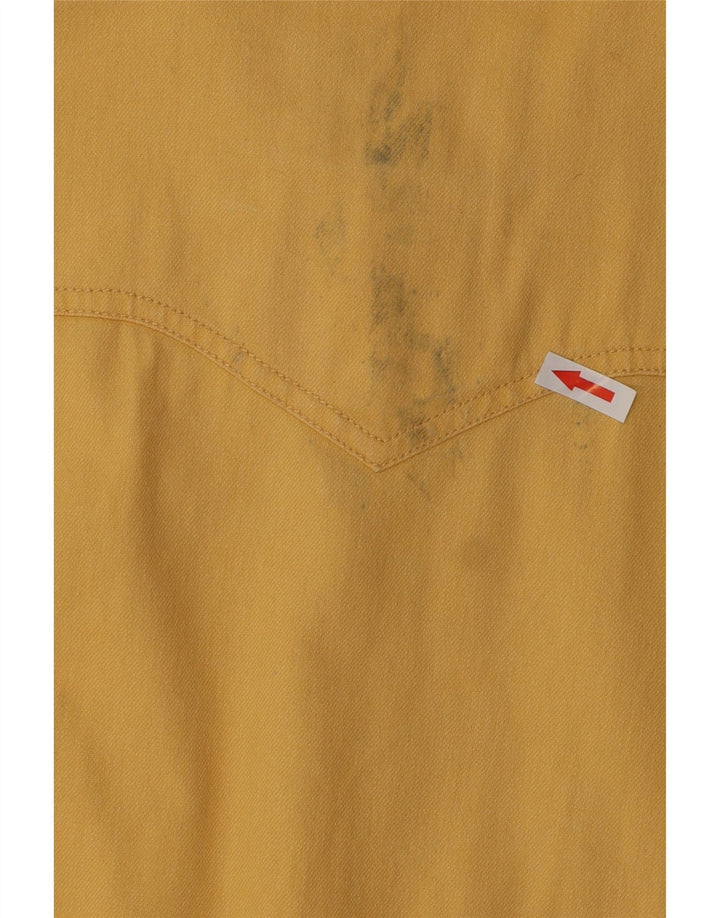 LEVI'S Mens Denim Shirt Large Yellow Cotton