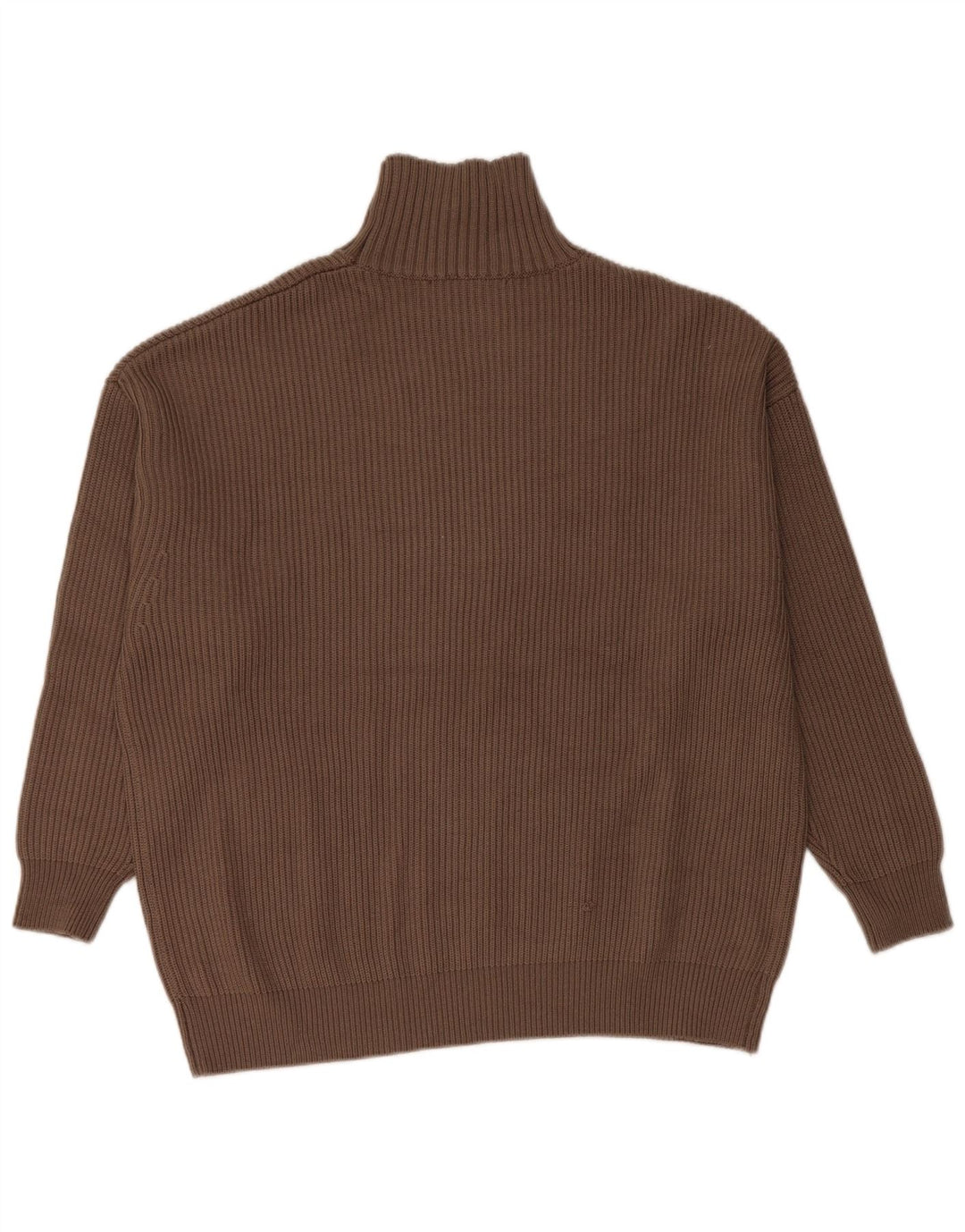 Zara Womens Oversized Turtle Neck Jumper Sweater UK 10 Small Brown