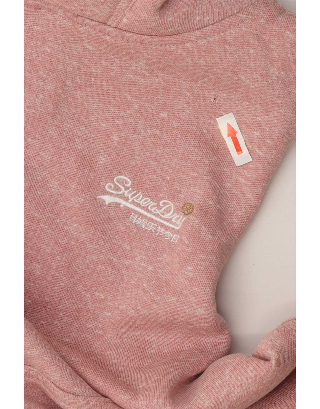 Superdry Womens Hoodie Jumper UK 12 Medium Pink Flecked Polyester