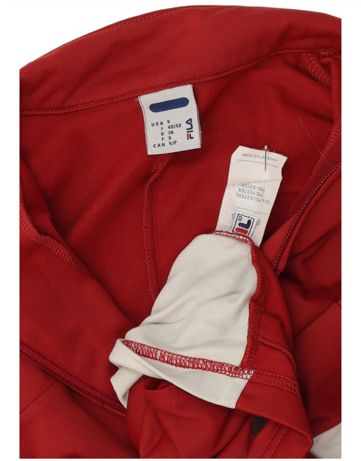 FILA Womens Oversized Tracksuit Top Jacket UK 10 Small Red Colourblock