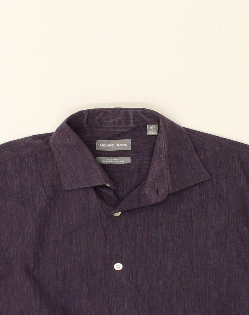 MICHAEL KORS Mens Slim Fit Shirt Size 15 1/2 Medium Purple Cotton | Vintage Michael Kors | Thrift | Second-Hand Michael Kors | Used Clothing | Messina Hembry 