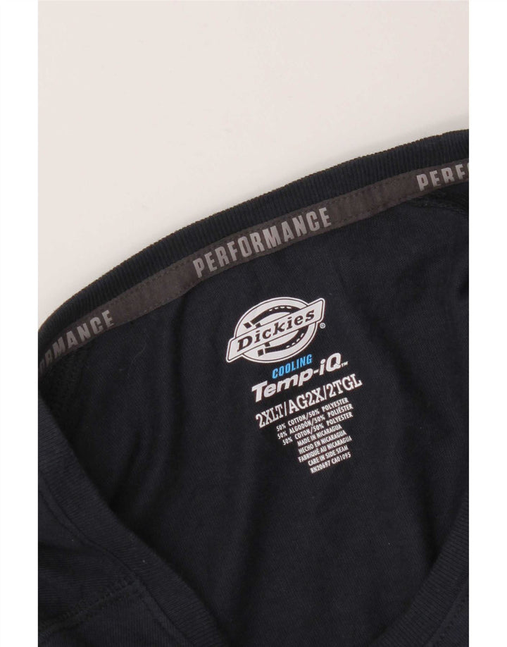 Dickies Mens Tall Top Long Sleeve 2XL Navy Blue Cotton