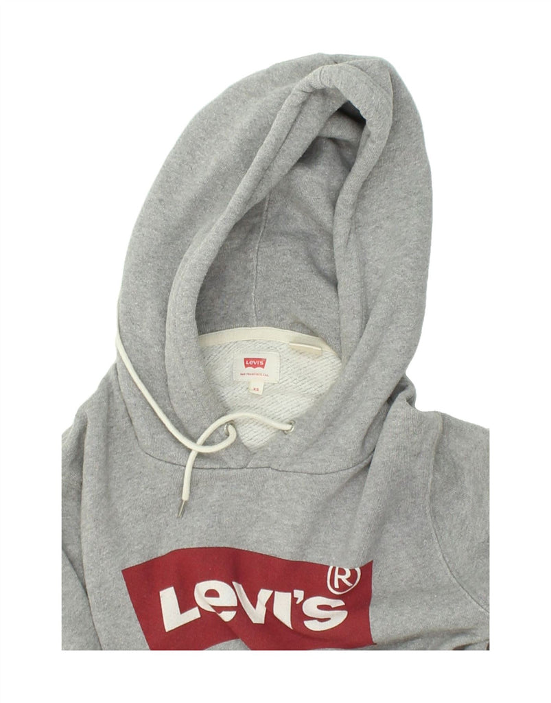 LEVI'S Mens Graphic Hoodie Jumper UK 6 XS Grey | Vintage Levi's | Thrift | Second-Hand Levi's | Used Clothing | Messina Hembry 