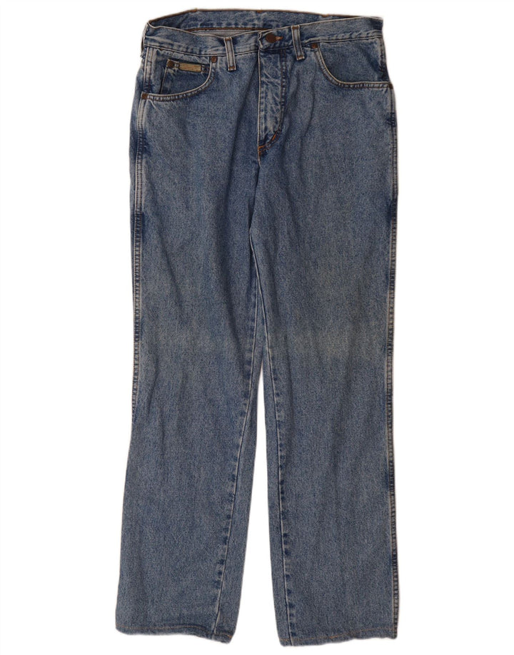 WRANGLER Mens Texas Straight Jeans W33 L30 Blue Cotton