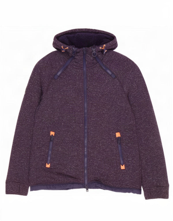 Superdry Mens Hooded Windbreaker Jacket UK 40 Large Navy Blue Flecked