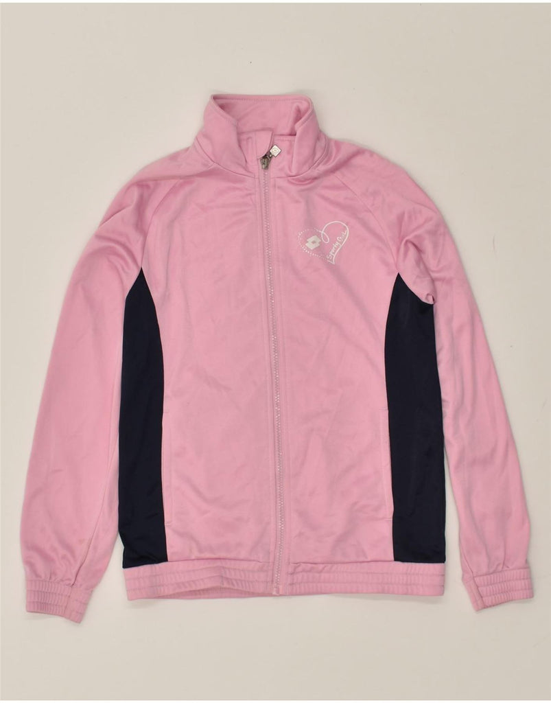 LOTTO Girls Tracksuit Top Jacket 11-12 Years Medium Pink Colourblock | Vintage Lotto | Thrift | Second-Hand Lotto | Used Clothing | Messina Hembry 