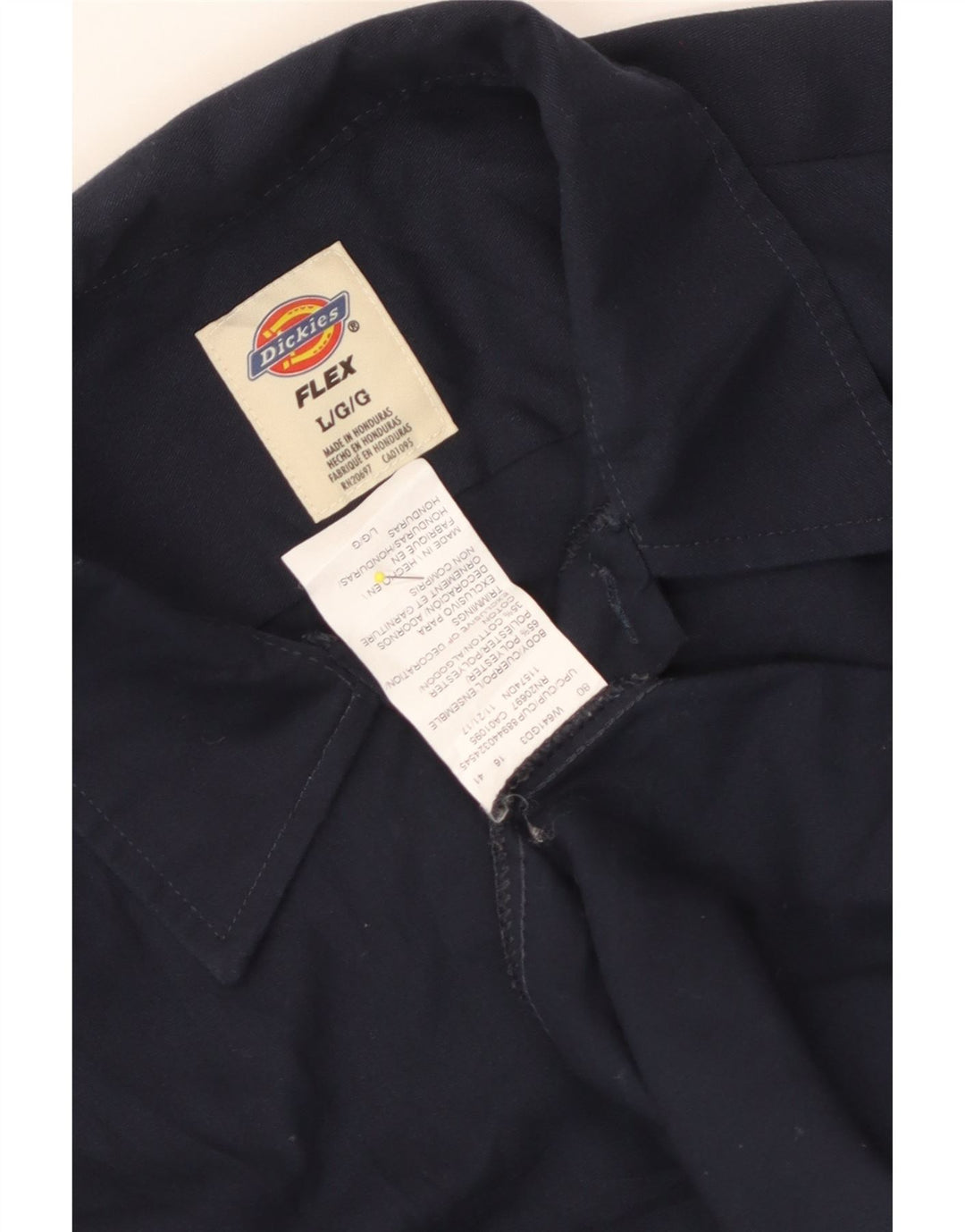 Dickies Mens Flex Shirt Large Navy Blue Polyester