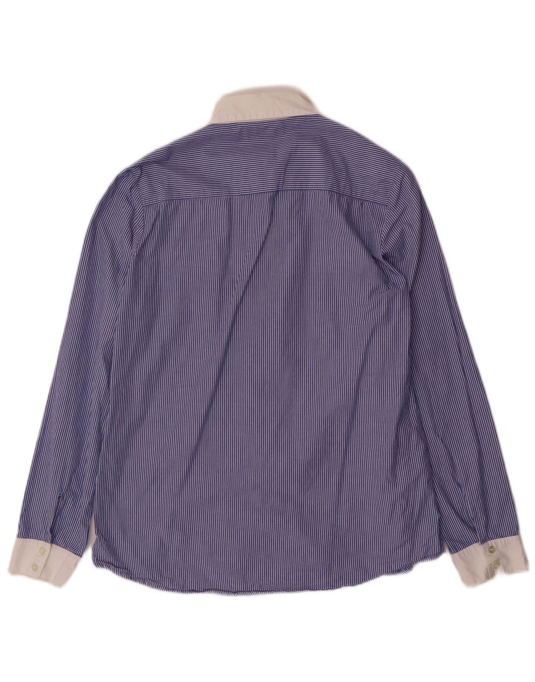 STEFANEL Womens Shirt IT 42 Medium Blue Pinstripe