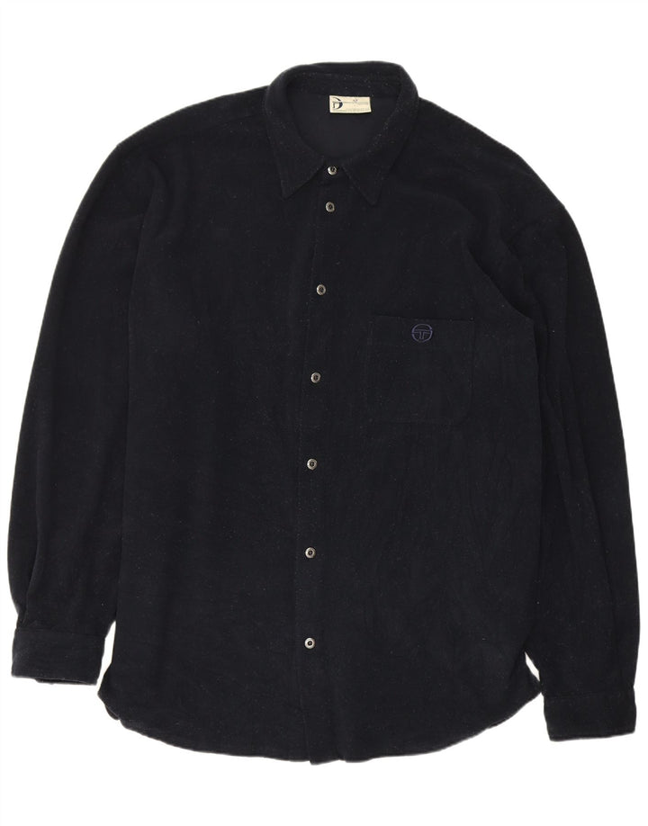Sergio Tacchini Mens Shirt 2XL Navy Blue Polyester