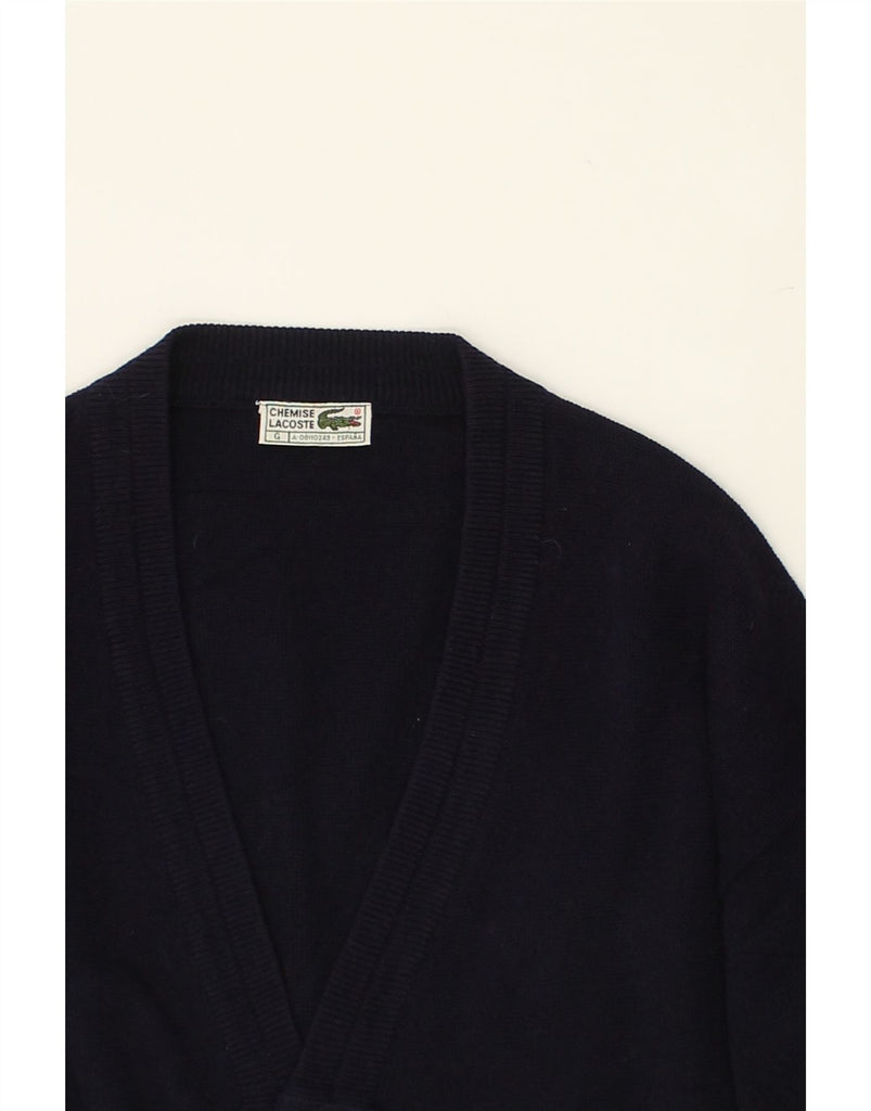LACOSTE Mens Cardigan Sweater Large Navy Blue Acrylic | Vintage Lacoste | Thrift | Second-Hand Lacoste | Used Clothing | Messina Hembry 