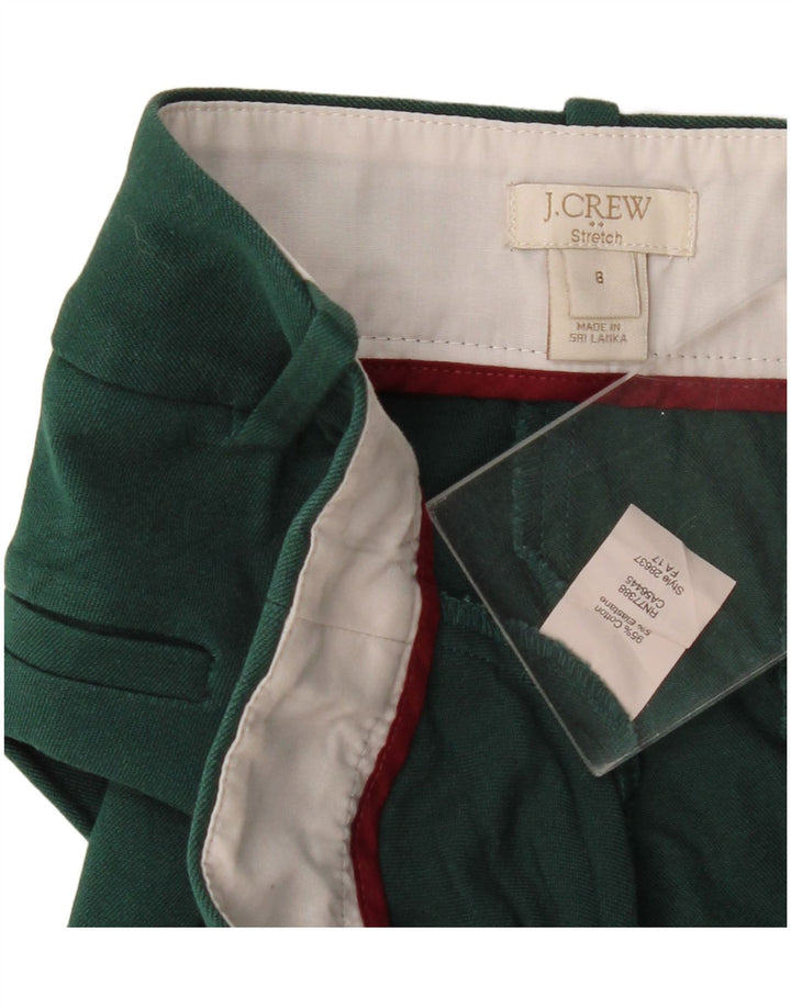 J. CREW Womens Straight Cropped Trousers US 8 Medium W32 L26 Green Cotton