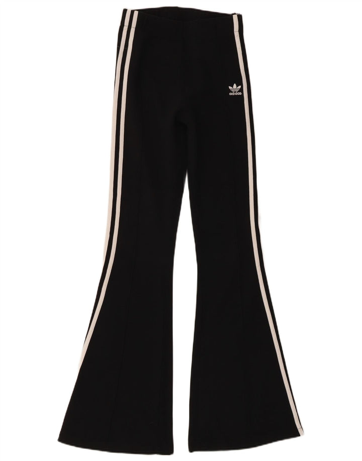 ADIDAS Womens Flare Leggings UK 6 XS  Black Polyester