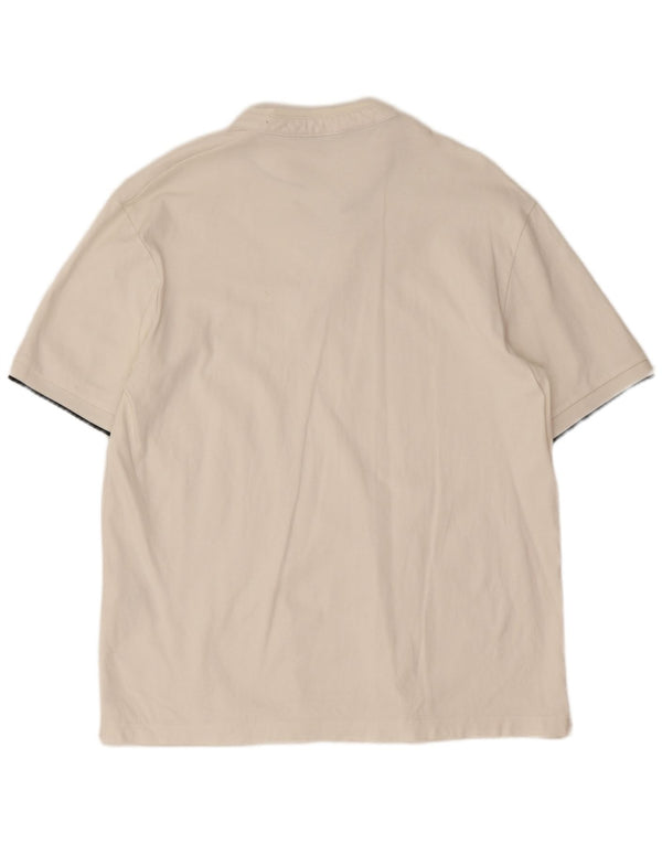 Zara Mens Polo Shirt Small White Cotton