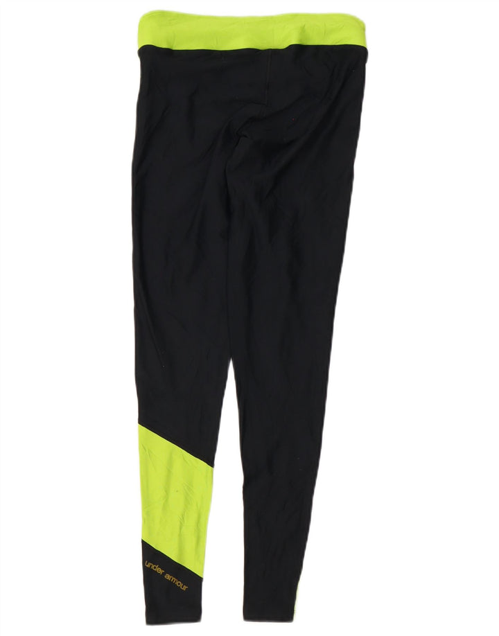 Under Armour Womens Leggings UK 8 Small Black Colourblock Polyester