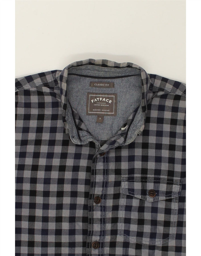 FAT FACE Mens Classic Fit Shirt Small Navy Blue Gingham Cotton | Vintage Fat Face | Thrift | Second-Hand Fat Face | Used Clothing | Messina Hembry 