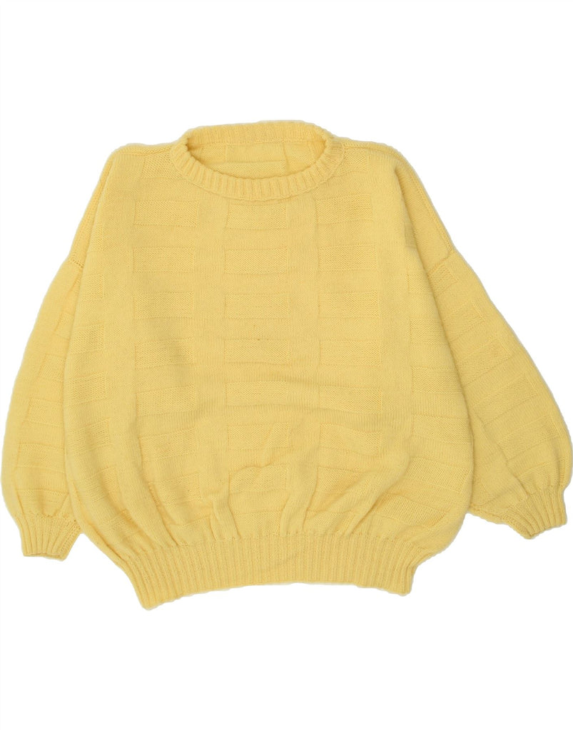 VINTAGE Womens Boat Neck Jumper Sweater UK 18 XL Yellow Vintage Vintage and Second-Hand Vintage from Messina Hembry 