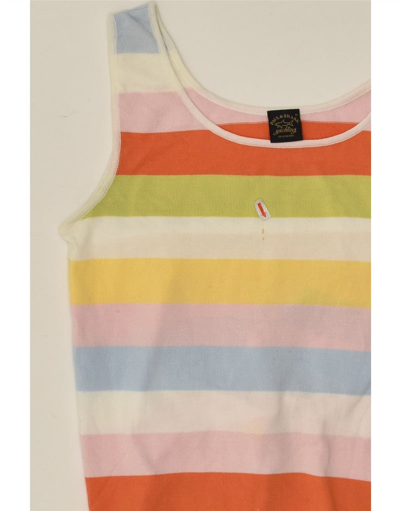 PAUL & SHARK Womens Vest Top UK 12 Medium Multicoloured Striped Cotton | Vintage Paul & Shark | Thrift | Second-Hand Paul & Shark | Used Clothing | Messina Hembry 