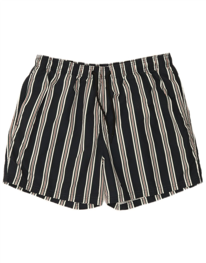 Reiss Mens Swimming Shorts XL Black Striped Polyester