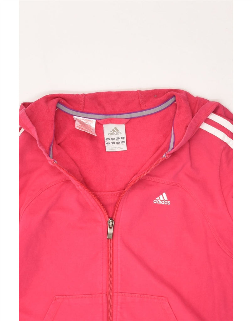 ADIDAS Girls Zip Hoodie Sweater 13-14 Years Pink Cotton | Vintage Adidas | Thrift | Second-Hand Adidas | Used Clothing | Messina Hembry 