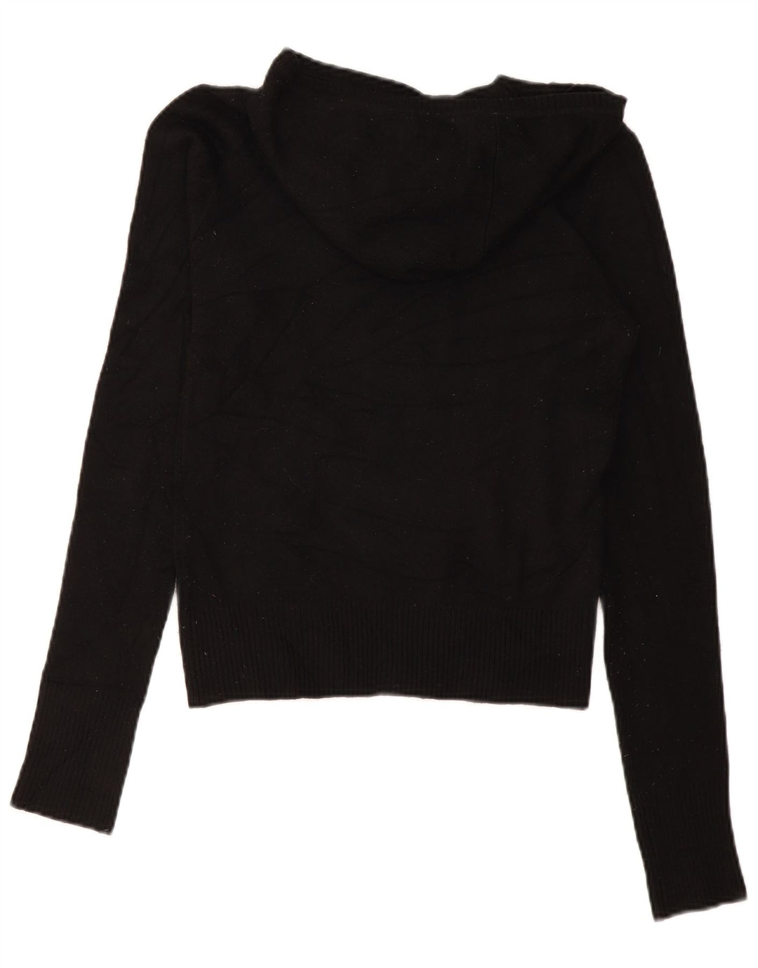 FRENCH CONNECTION Womens Hooded Jumper Sweater UK 12 Medium Black Acrylic