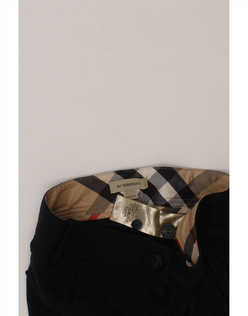 BURBERRY Girls Slim Chino Trousers 9-10 Years W24 L24 Navy Blue Cotton Vintage Burberry and Second-Hand Burberry from Messina Hembry 