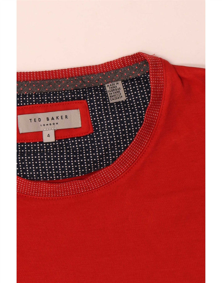 Ted Baker Mens T-Shirt Top Size 4 Large Red Cotton