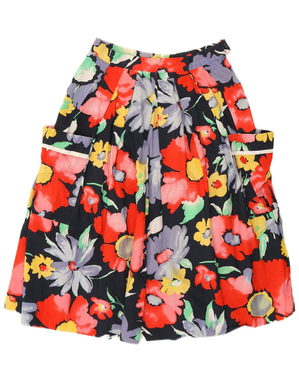 Vintage Womens High Waist A-Line Skirt W26 Small Multicoloured Floral