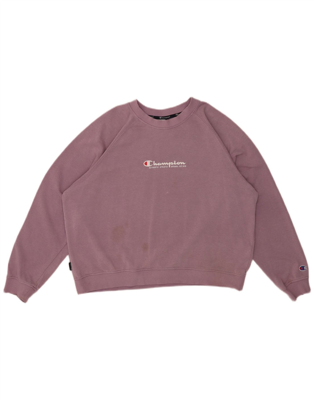 Champion Womens Graphic Oversized Sweatshirt Jumper UK 16 Large Purple