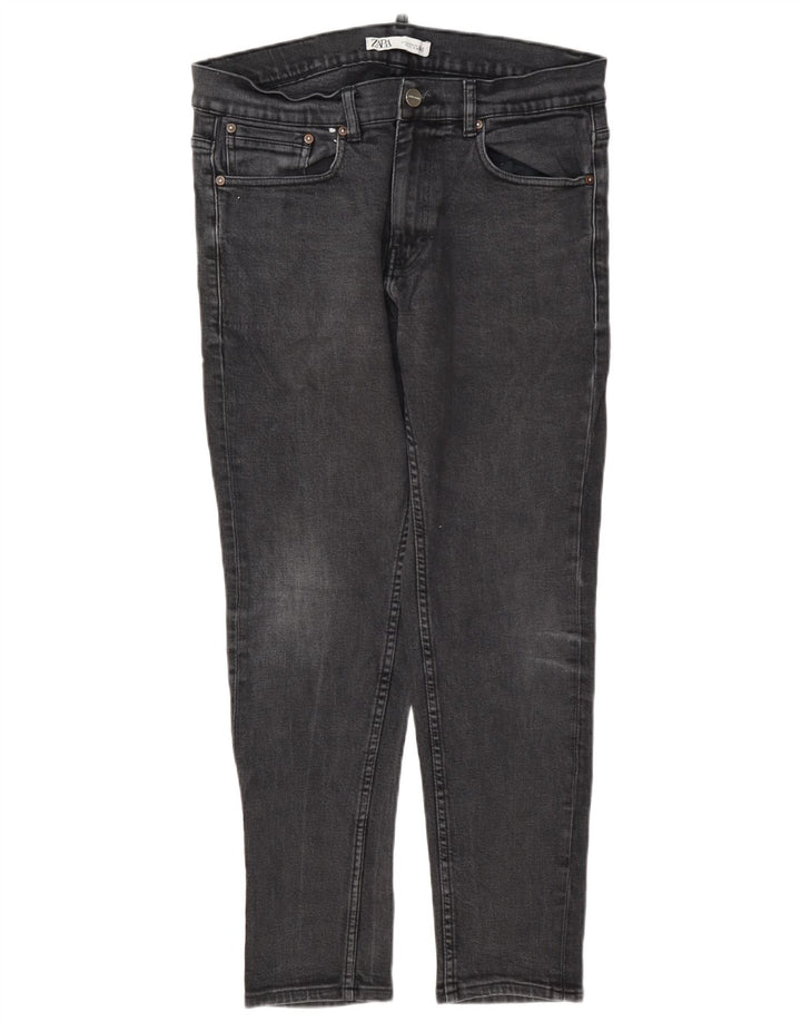 Zara Mens Slim Jeans EU 44 Large W34 L30 Grey Polyester