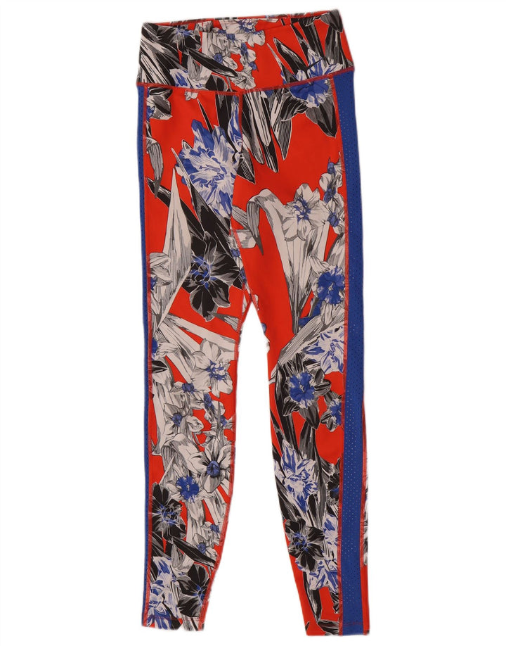 Nike Womens Dri Fit Leggings UK 10 Small  Red Floral