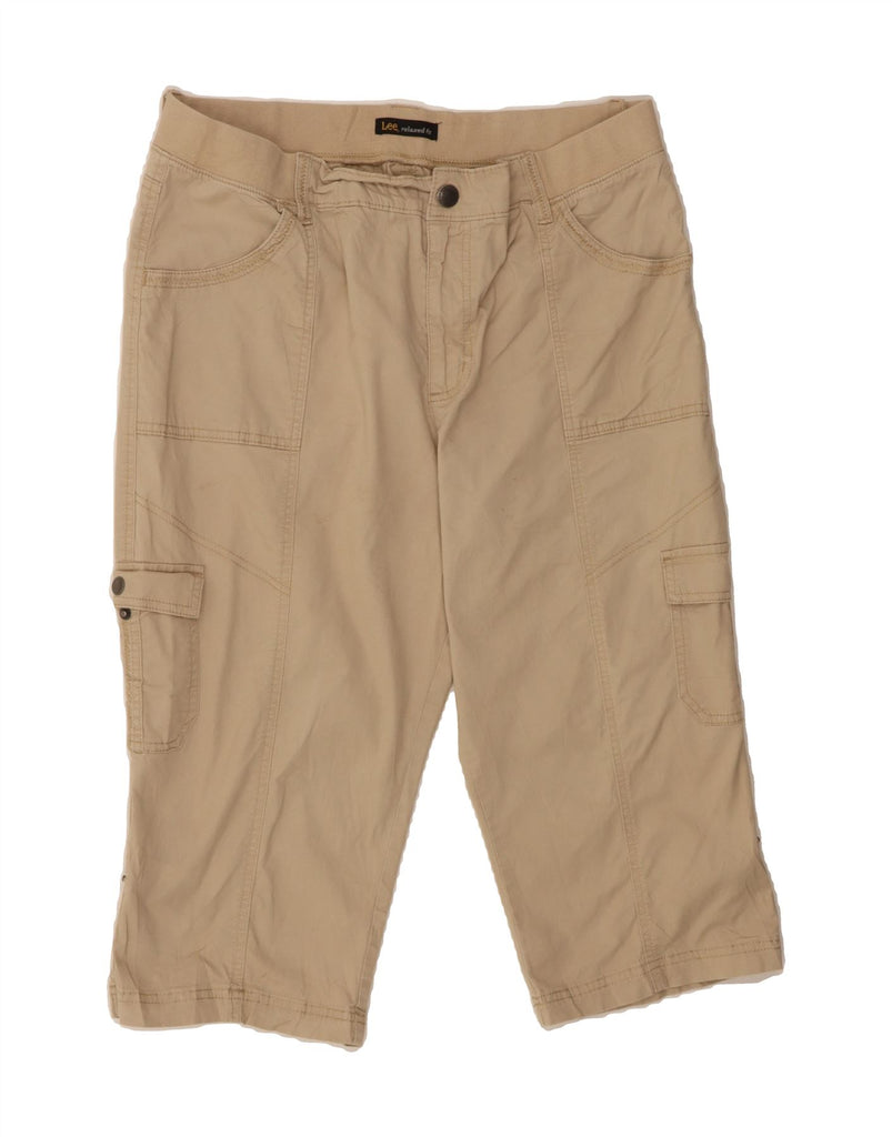 LEE Womens Relaxed Fit Capri Cargo Trousers US 18 2XL W36 L18 Beige Cotton Vintage Lee and Second-Hand Lee from Messina Hembry 