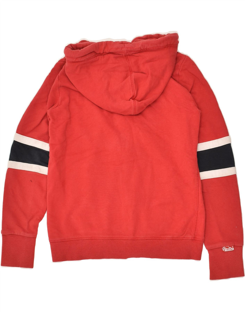 SUPERDRY Womens Graphic Zip Hoodie Sweater UK 12 Medium  Red Cotton | Vintage Superdry | Thrift | Second-Hand Superdry | Used Clothing | Messina Hembry 