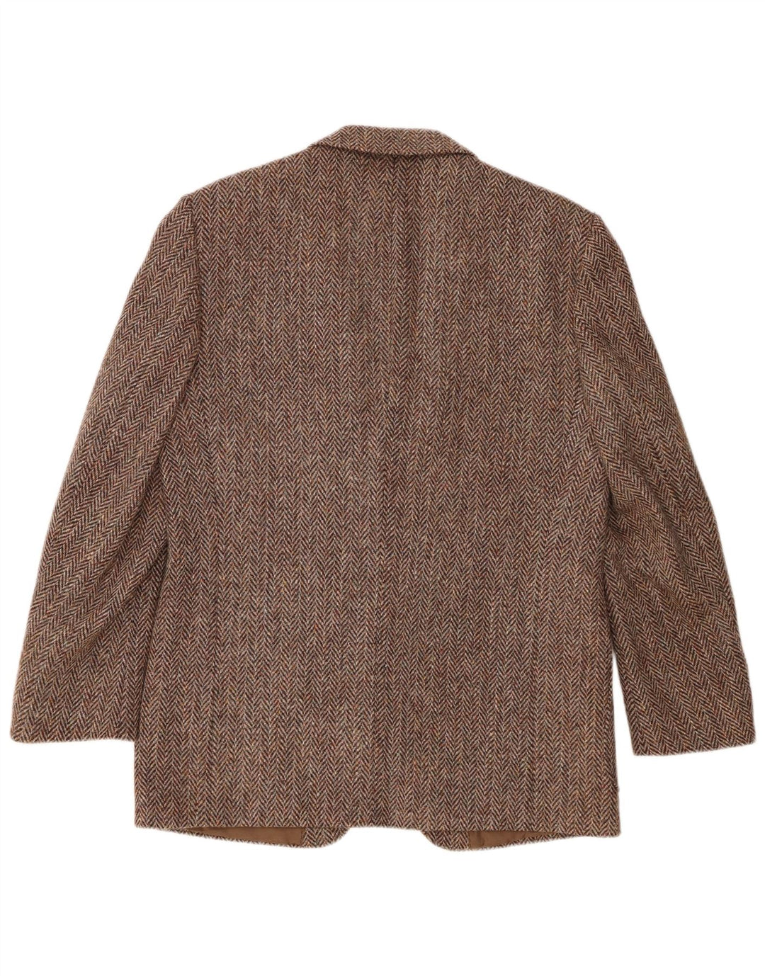 Harris Tweed Mens 2 Button Blazer Jacket IT 50 Large Brown Herringbone Wool
