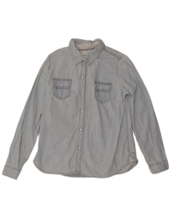 Fat Face Womens Denim Shirt UK 16 Large Blue Cotton
