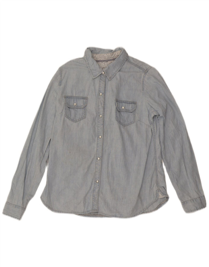 Fat Face Womens Denim Shirt UK 16 Large Blue Cotton