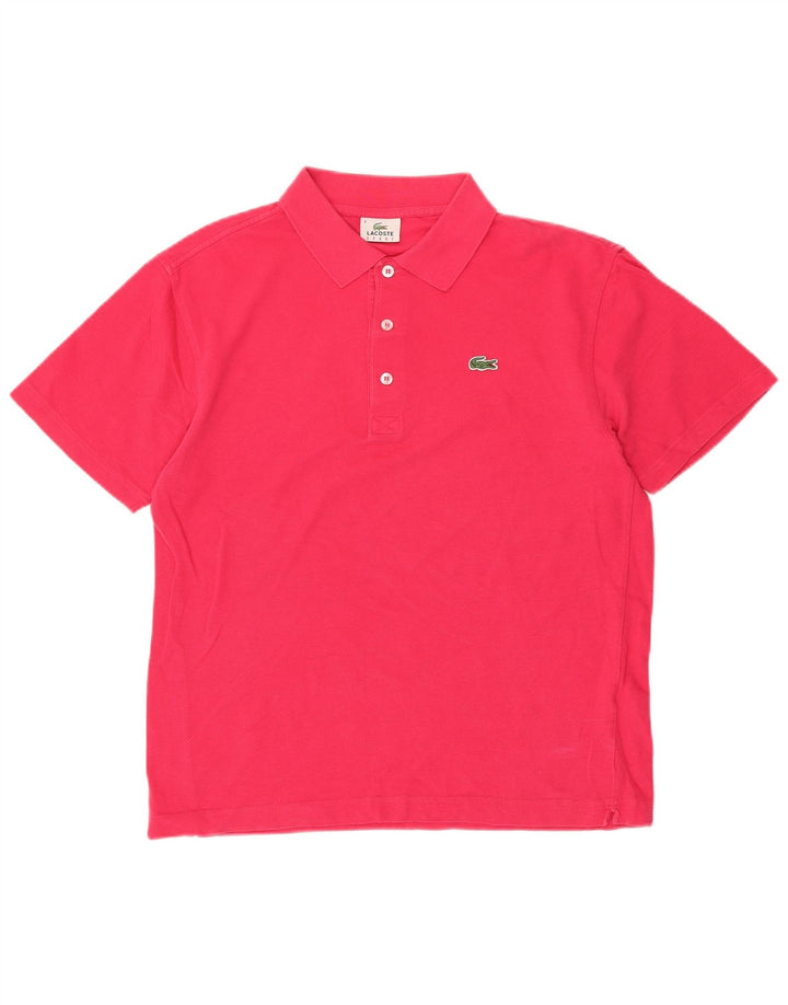 Lacoste Mens Polo Shirt Size 4 Medium Pink Cotton