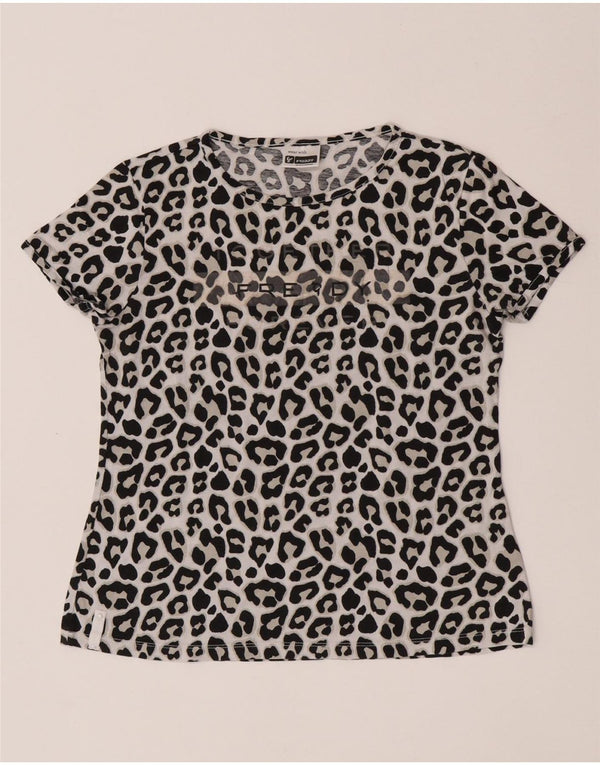 Freddy Womens Graphic T-Shirt Top UK 8 Small White Animal Print Cotton