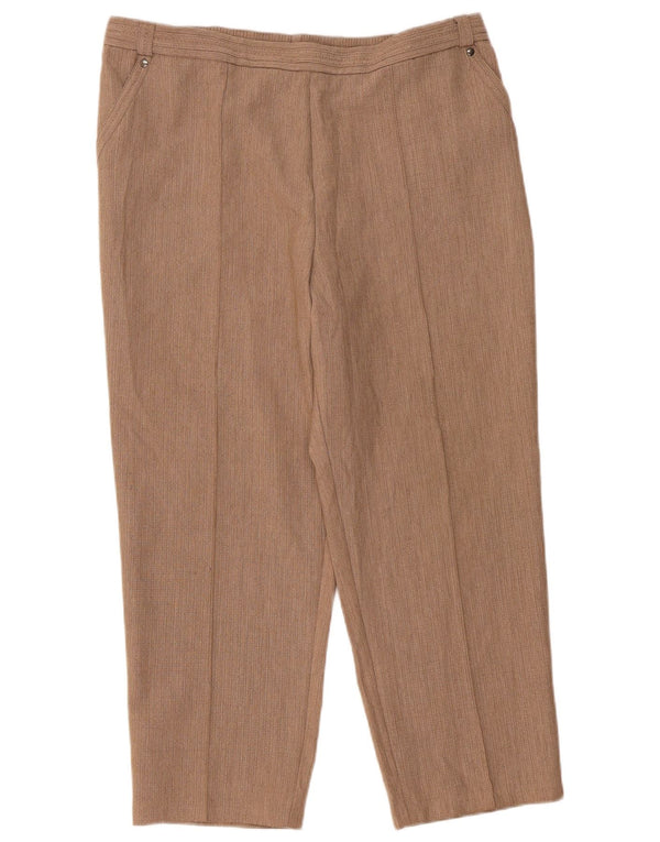 Marks & Spencer Womens Tapered Casual Trousers UK 18 XL W36 L26 Brown