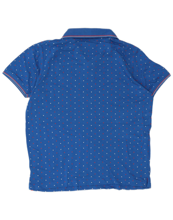Harmont & Blaine Mens Polo Shirt XL Blue Polka Dot Cotton