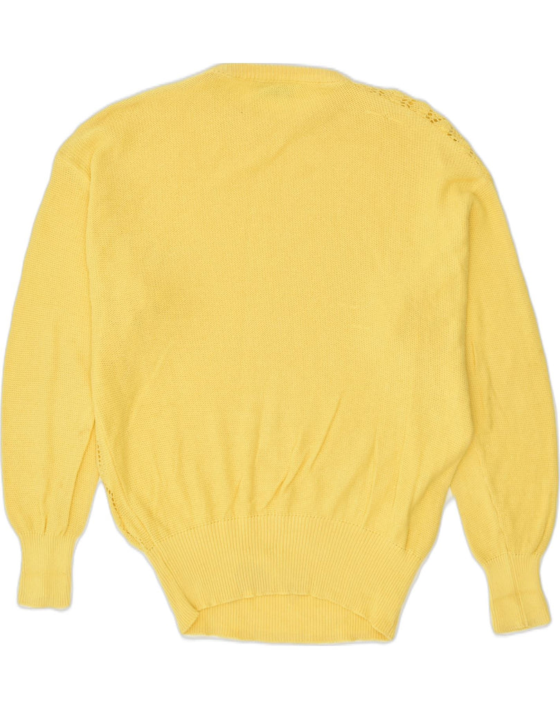 VINTAGE Womens Crew Neck Jumper Sweater UK 16 Large Yellow Cotton | Vintage Vintage | Thrift | Second-Hand Vintage | Used Clothing | Messina Hembry 