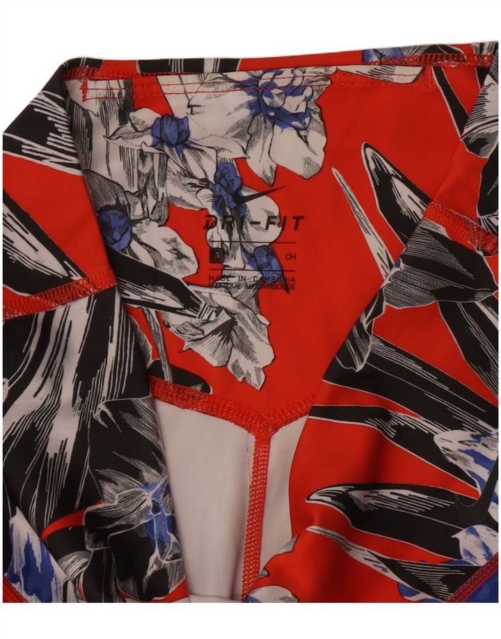 Nike Womens Dri Fit Leggings UK 10 Small  Red Floral