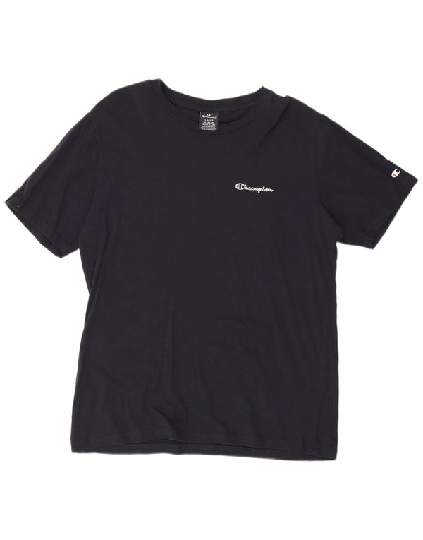 Champion Mens T-Shirt Top Large Navy Blue Cotton
