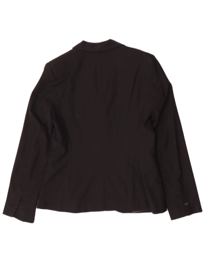 Zara Womens 1 Button Blazer Jacket EU 38 Small Black Polyester