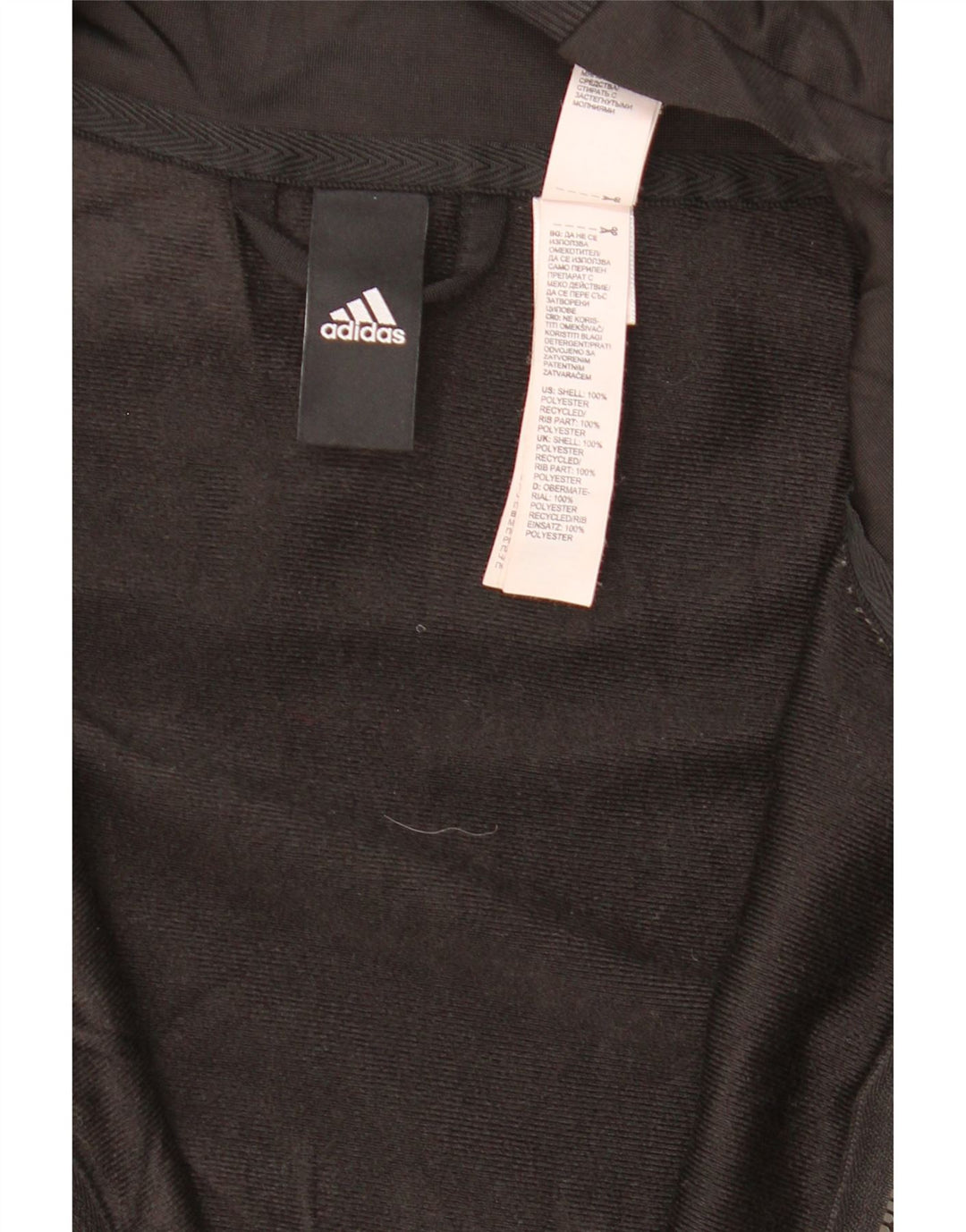ADIDAS Mens Tracksuit Top Jacket Medium Black Polyester